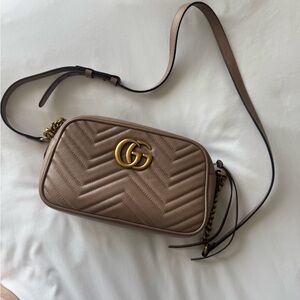 Gucci Tan Quilted Leather Crossbody Bag